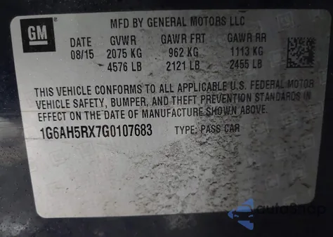 2016 Cadillac Ats Luxury Collection from USA, damaged, VIN 1G6AH5RX7G0107683